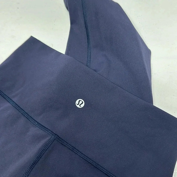 Lululemon Wunder Under Cropped Leggings Hi Rise Tights Luxtreme 17" Onyx Blue 6 - Picture 7 of 7